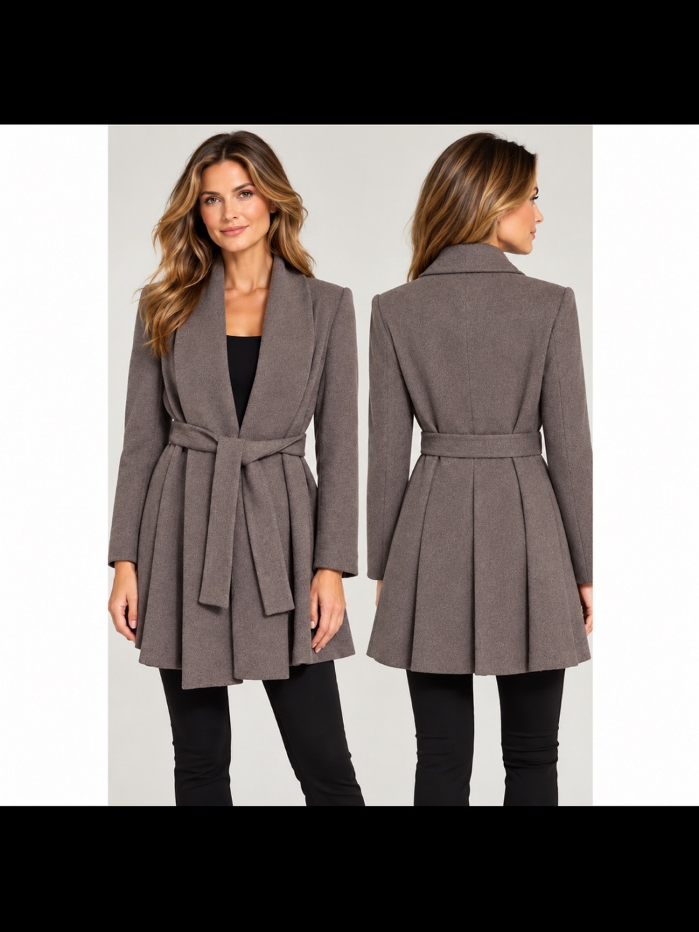 MaxMara Italy Camel Hair Angora Virgin Wool Belted Wrap Jacket Coat
